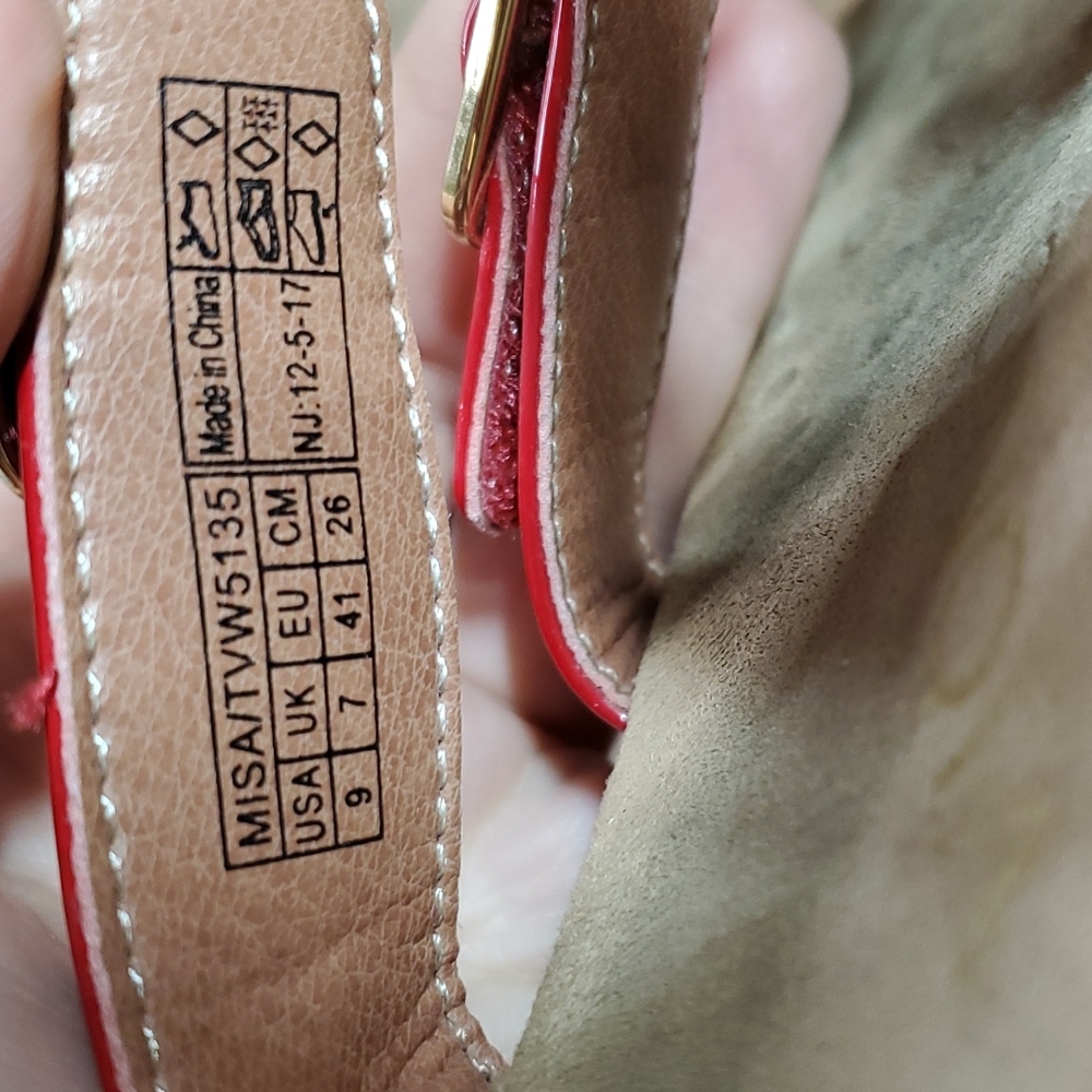 Vionic Misa Adjustable Strap Slide Size 9 Red Pat… - image 6